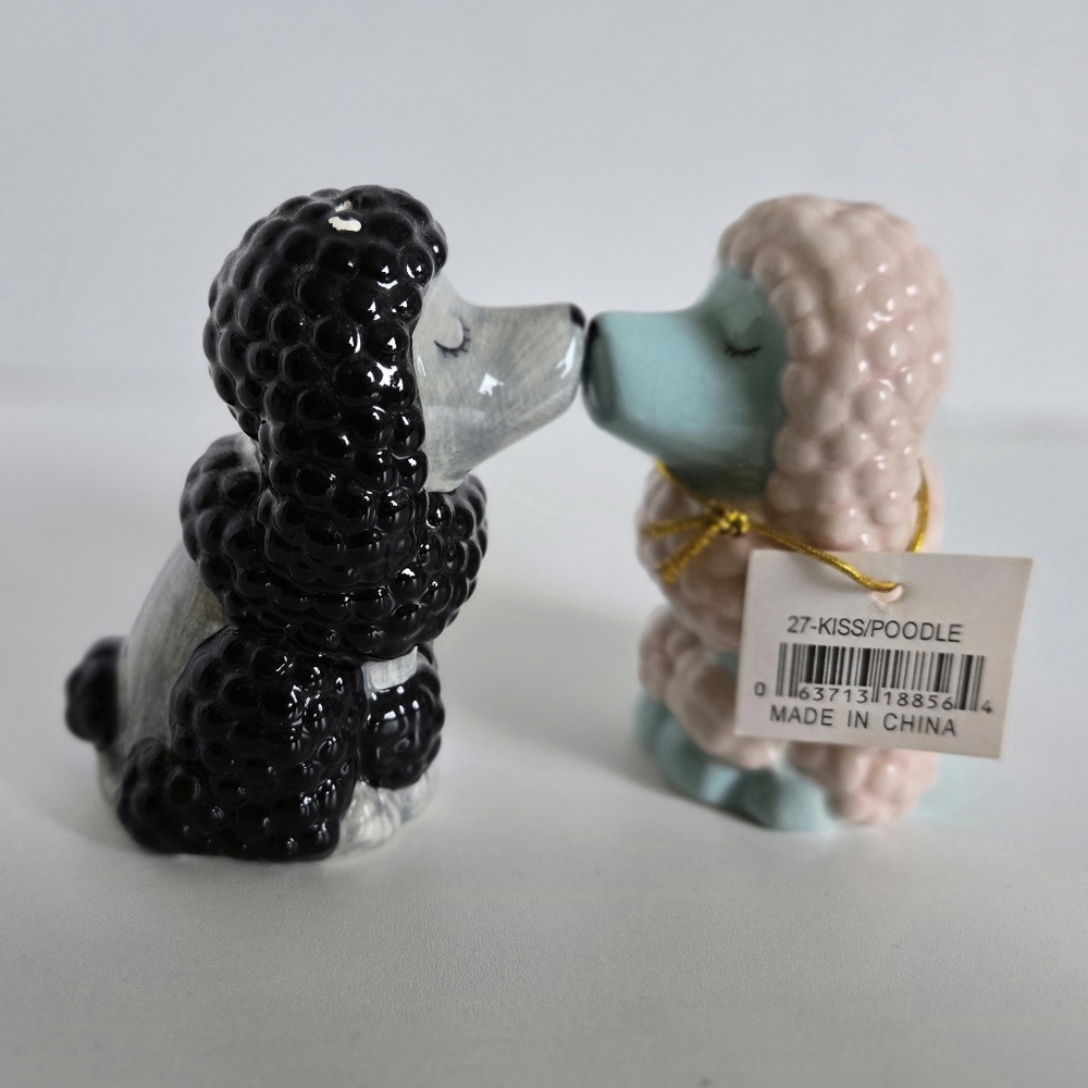 Pink & Black Poodle Salt & Pepper Set